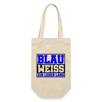 Blau Weiss ein Leben Lang | Farben änderbar - Geschenkbeutel für Flaschen - Natur - Vorne