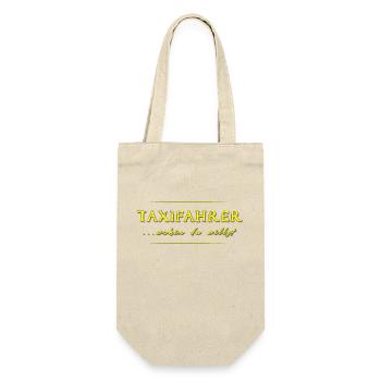 Taxifahrer Taxi Taxifahrerin - Geschenkbeutel für Flaschen - Natur - Vorne