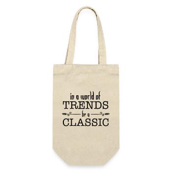 in a world of trend be a classic | Classic gift - Gift Bag for Bottles - nature - Front