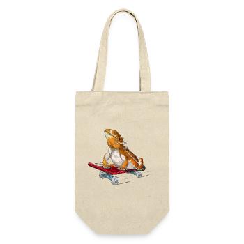 Bearded Dragon On A Skateboard - Gift Bag for Bottles - nature - Front