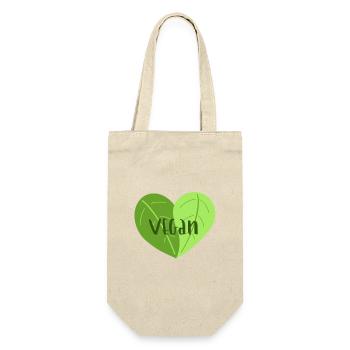 Cœur végétalien - Sac à bouteille - nature - Devant