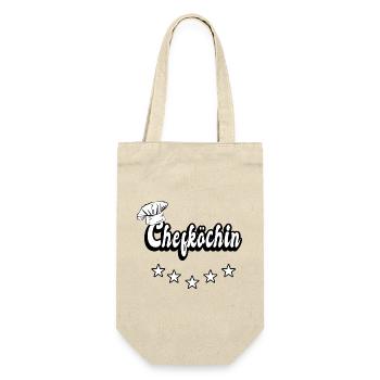 Chefköchin Design - Geschenkbeutel für Flaschen - Natur - Vorne