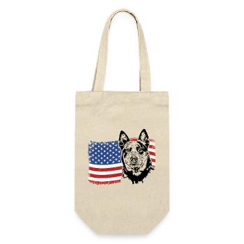 AUSTRALIAN CATTLE DOG America Flag Dog Wilsigns - Gift Bag for Bottles - nature - Front