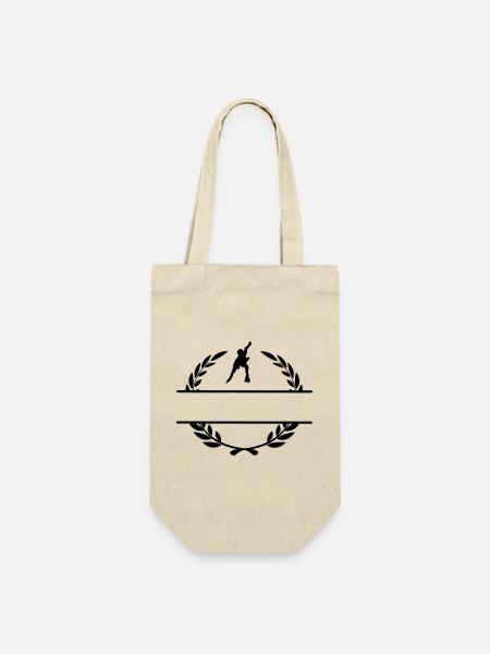 Rochen mit Lorbeerkranz-Monogramm - Geschenkbeutel für Flaschen - Natur