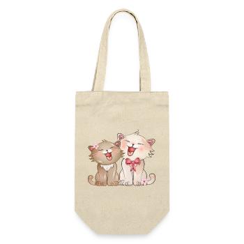 two cute singing cats children - Gift Bag for Bottles - nature - Front