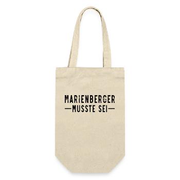 Marienberger musste sei - Geschenkbeutel für Flaschen - Natur - Vorne