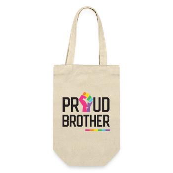 LGBT Pride Month - Stolzer Bruder - Geschenkbeutel für Flaschen - Natur - Vorne