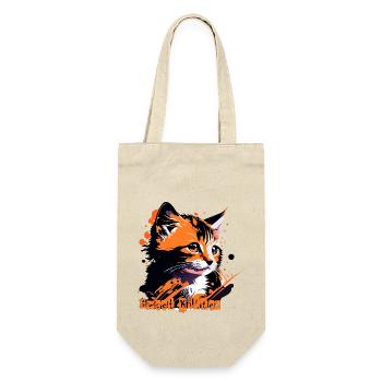 kleines Kätzchen, Katze getigert - Geschenkbeutel für Flaschen - Natur - Vorne
