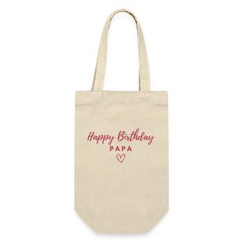 Happy Birthday Papa Lieblingsmensch Geburtstag - Geschenkbeutel für Flaschen - Natur - Vorne