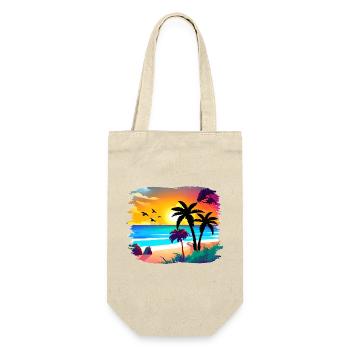 Summer Sunset Beach Watercolor - Gift Bag for Bottles - nature - Front