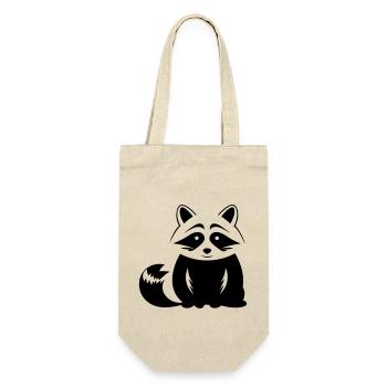 Waschbär - Geschenkbeutel für Flaschen - Natur - Vorne