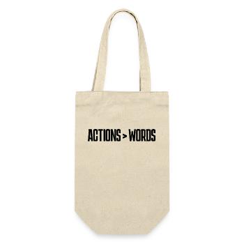 Taten sagen mehr als Worte - Motivationsgeschenk - Geschenkbeutel für Flaschen - Natur - Vorne