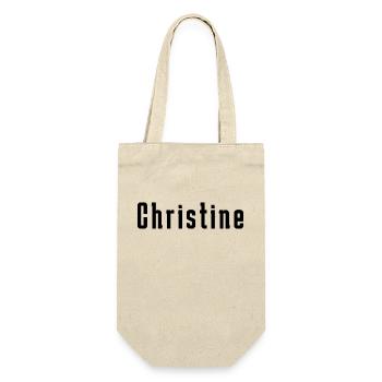 Christine Damen Frauen Mädchen Namen - Geschenkbeutel für Flaschen - Natur - Vorne