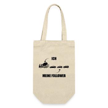 Ich und meine Follower - Betonmischer - Stau - Geschenkbeutel für Flaschen - Natur - Vorne