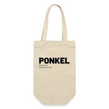 Ponkel Patenonkel Onkel - Geschenkbeutel für Flaschen - Natur - Vorne