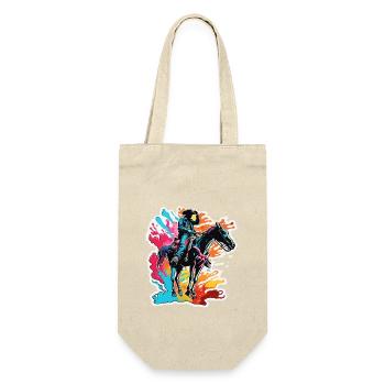 Cowboy / Wilde Westen / Wüste / Lasso / Rodeo - Geschenkbeutel für Flaschen - Natur - Vorne