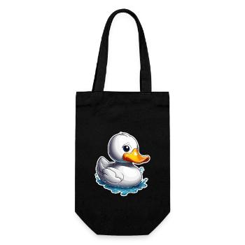 Gummiente / Badeente / Wasser / Badewanne - Geschenkbeutel für Flaschen - Schwarz - Vorne