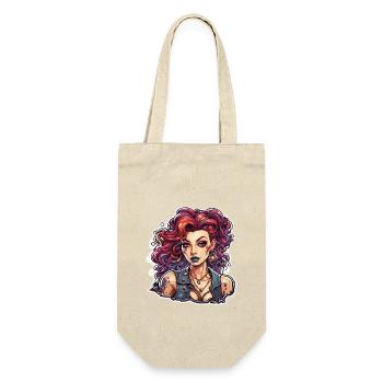 teuflische Frau / blut / Gothic / Heavy Metal - Geschenkbeutel für Flaschen - Natur - Vorne