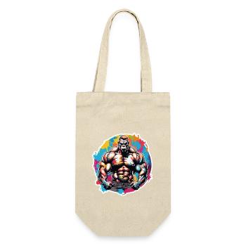 Bodybuilder / Sports / Fitness / Monkey / Muscles - Gift Bag for Bottles - nature - Front