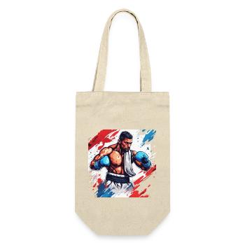 Boxer / Sport / Kampf / Arena / Boxring / Fäuste - Geschenkbeutel für Flaschen - Natur - Vorne