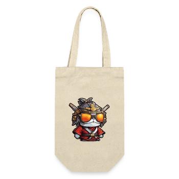 Samurai / Japanisch / Harakiri / Katana / Mann - Geschenkbeutel für Flaschen - Natur - Vorne