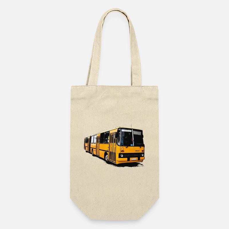 Gelber Ikarus Bus Z80 - Geschenkbeutel für Flaschen - Natur