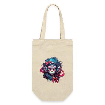 Cute Monkey / Monkey Girl / Cute / Hair Bow - Gift Bag for Bottles - nature - Front
