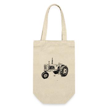 Oliver 88 Traktor - Geschenkbeutel für Flaschen - Natur - Vorne