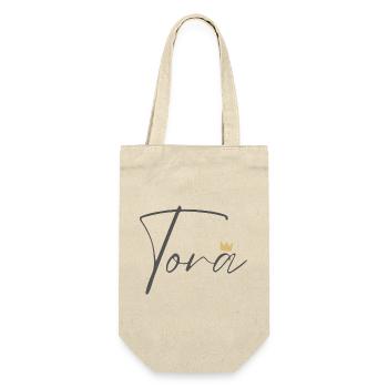 Princess Tora Crown Shirt – Name with letter T - Gift Bag for Bottles - nature - Front