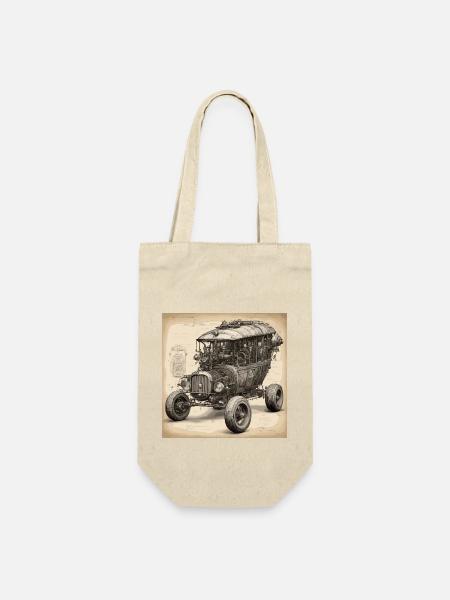 Bauplan / Sepia / Vintage / Retro / Auto - Geschenkbeutel für Flaschen - Natur