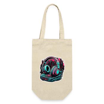 Kopfhörer / Audio / Musik / Klang / cool - Geschenkbeutel für Flaschen - Natur - Vorne