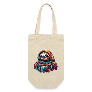 Astronaut / Weltall / Tier / Faultier / Raumschiff - Geschenkbeutel für Flaschen - Natur - Vorne