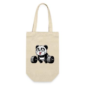 Panda Strength Training: Humorous - Gift Bag for Bottles - nature - Front