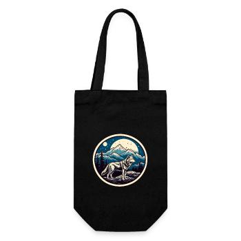 Loup / Meute / Forêt / Sauvage / Faune / Hurlement - Sac à bouteille - noir - Devant