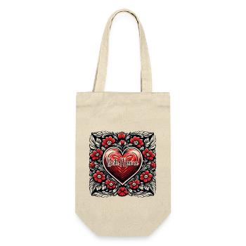 Herz / Muttertag / Liebe / Feiertage / Love - Geschenkbeutel für Flaschen - Natur - Vorne