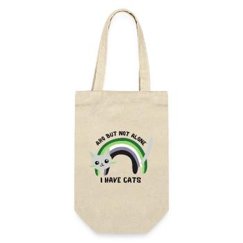 Aro, aber nicht allein. Ich habe Katzen - Geschenkbeutel für Flaschen - Natur - Vorne