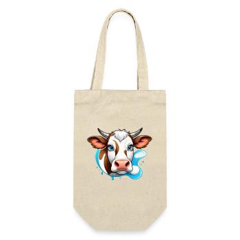 Alpine Cow Charm - Geschenkbeutel für Flaschen - Natur - Vorne