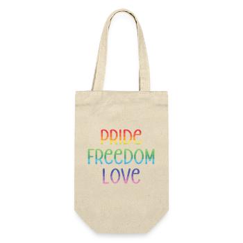 LGBT Pride Month - Frieden. Freiheit. Liebe. - Geschenkbeutel für Flaschen - Natur - Vorne