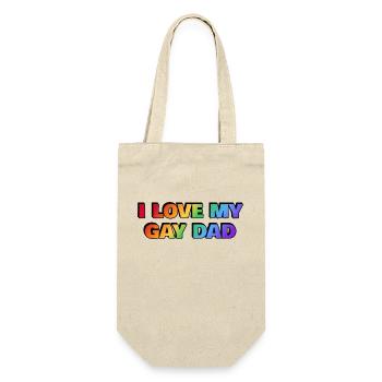 Ich liebe meinen schwulen Vater - Geschenkbeutel für Flaschen - Natur - Vorne