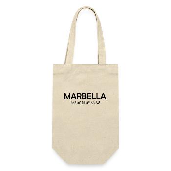 Marbella Coordinates Espana Spain Spainen - Geschenkbeutel für Flaschen - Natur - Vorne