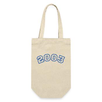 2003 Sport Blau - Geschenkbeutel für Flaschen - Natur - Vorne