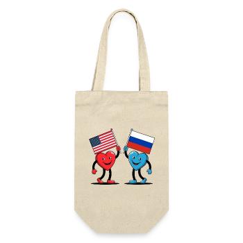 America and Russia hearts - Gift Bag for Bottles - nature - Front