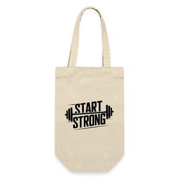 Start Strong - Geschenkbeutel für Flaschen - Natur - Vorne