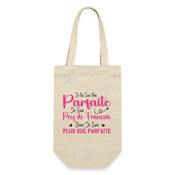Femme Humour Professeur de Français - Sac à bouteille - nature - Devant