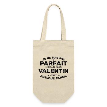 Valentin Ein Name, eine Haltung Humor Valentine - Geschenkbeutel für Flaschen - Natur - Vorne