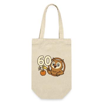 60 Years of Wisdom – Owl Party - Gift Bag for Bottles - nature - Front