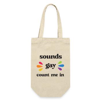 LGBT Pride Month - Klingt schwul, Count me in - Geschenkbeutel für Flaschen - Natur - Vorne