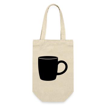 Klassische Kaffeetasse Silhouette - Geschenkbeutel für Flaschen - Natur - Vorne