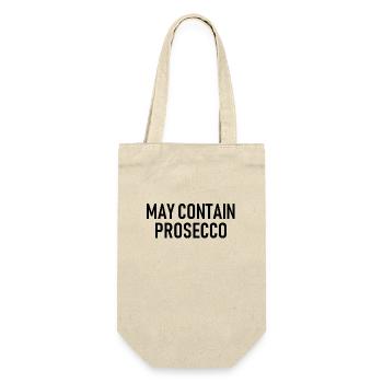 May contain Prosecco - Alcohol - Gift Bag for Bottles - nature - Front