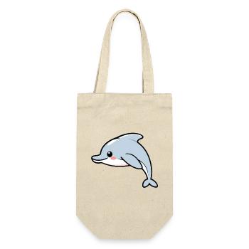 Delfin - Geschenkbeutel für Flaschen - Natur - Vorne